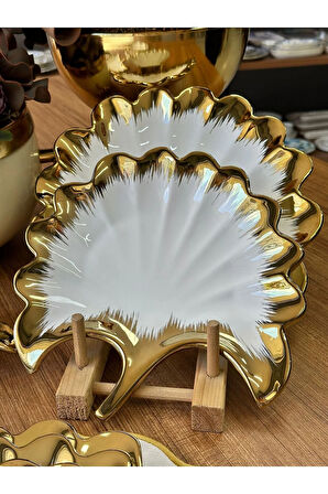 3 Parça Line Yaprak Sunum Tabak