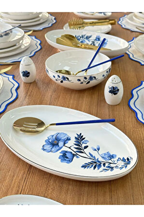 MD Mimoza Dekor Yemek Takımı 159 Parça 12 Kişilik Blue Violet