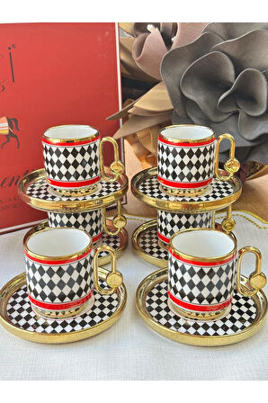 Türk Kahve Fincanı Vermont 6 Kişilik 12 Parça