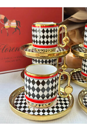 Türk Kahve Fincanı Vermont 6 Kişilik 12 Parça