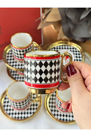 Türk Kahve Fincanı Vermont 6 Kişilik 12 Parça