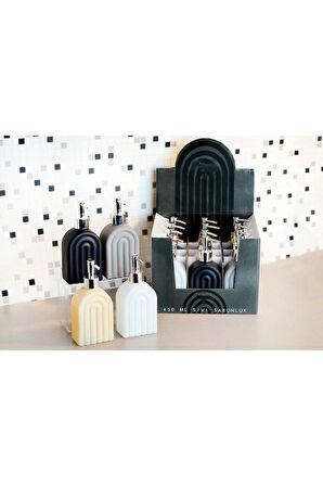 450 ml Tezgah Üstü Cam Asorti Banyo Mutfak Sıvı Sabunluk