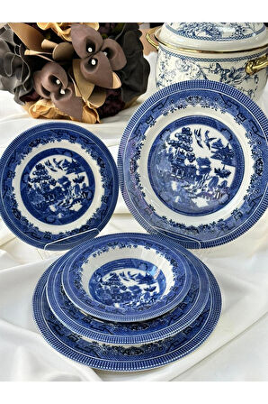 Kosova Yemek Takımı 24 Parça 6 Kişilik Dark Blue Churchill