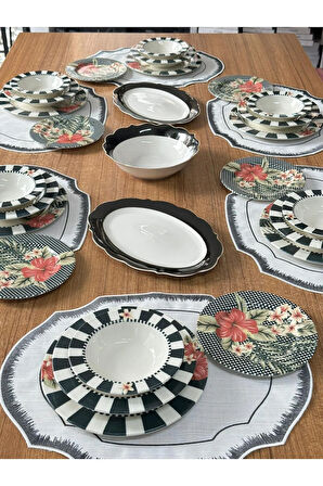 Yemek Takımı 33 Parça 6 Kişilik Black Flower