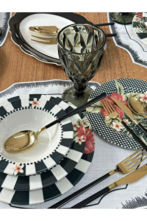 Yemek Takımı 86 Parça 6 Kişilik Black Flower