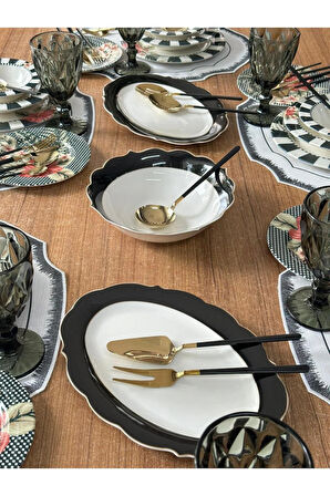 Yemek Takımı 86 Parça 6 Kişilik Black Flower