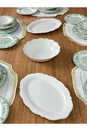 Kosova Yemek Takımı 33 Parça 6 Kişilik Green Rosabella