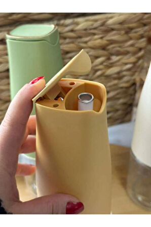 Sarı & Cam Yağdanlık 500ml -Otomatik Kapak Stilli / Damlatmayan Ağızlı / Yağlık / Sosluk