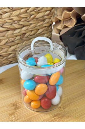 Sızdırmaz Depolama Erzak Bakliyat Cam Saklama Kabı Çay Kahve Saklama Kutusu-500 ml