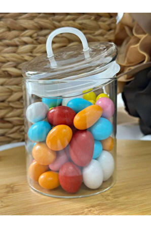 Sızdırmaz Depolama Erzak Bakliyat Cam Saklama Kabı Çay Kahve Saklama Kutusu-500 ml