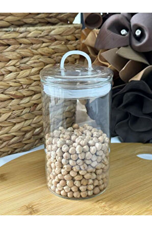 Sızdırmaz Depolama Erzak Bakliyat Cam Saklama Kabı Çay Kahve Saklama Kutusu-750 ml