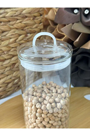 Sızdırmaz Depolama Erzak Bakliyat Cam Saklama Kabı Çay Kahve Saklama Kutusu-750 ml