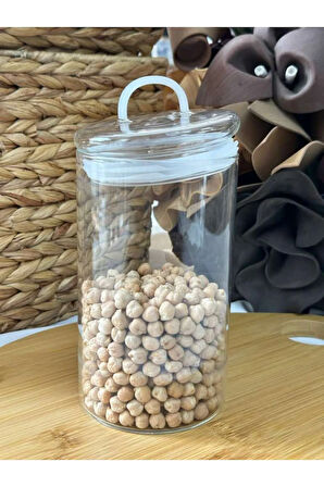 Sızdırmaz Depolama Erzak Bakliyat Cam Saklama Kabı Çay Kahve Saklama Kutusu-750 ml
