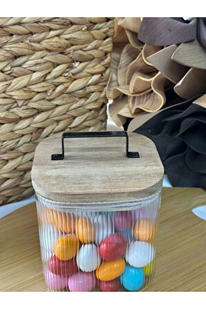 Akasya Kapaklı Cam Saklama Kavanozu 1000 ML - TEKLİ