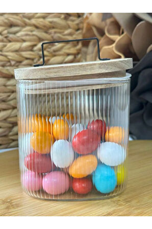 Akasya Kapaklı Cam Saklama Kavanozu 1000 ML - TEKLİ