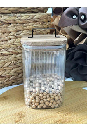 Akasya Kapaklı Cam Saklama Kavanozu 1500 ML - TEKLİ