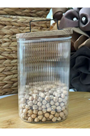 Akasya Kapaklı Cam Saklama Kavanozu 1500 ML - TEKLİ