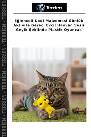 Eğlenceli Kedi Malzemesi Günlük Aktivite Gereci Evcil Hayvan Sesli Geyik Şeklinde Plastik Oyuncak