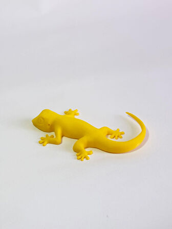 3D Kertenkele Geko Figürlü Model Oyuncak - Sarı