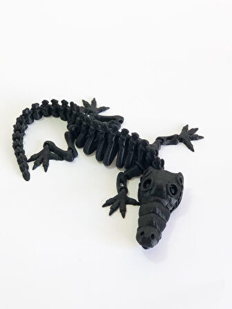 3D Hareketli İskelet Timsah Figürlü Oyuncak - Siyah