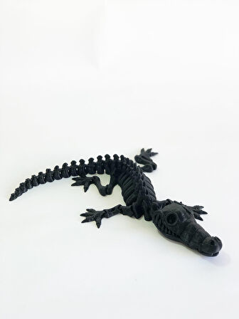 3D Hareketli İskelet Timsah Figürlü Oyuncak - Siyah