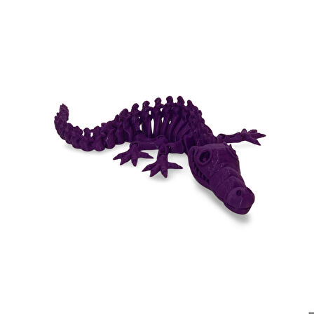 3D Hareketli İskelet Timsah Figürlü Oyuncak - Mor