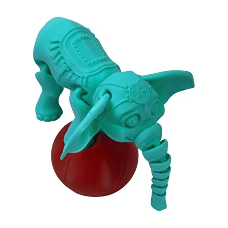 3D Hareketli Oyuncak Sirk Fili Denge Topu Dahil - Turkuaz