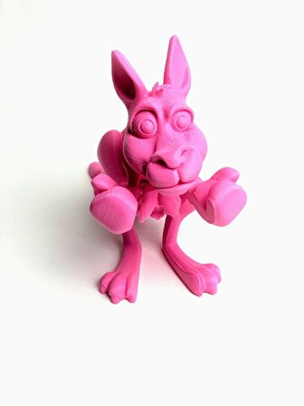 3D Hareketli Kanguru ve Yavrusu Figürlü Oyuncak - Pembe