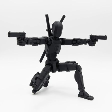 Dummy13 Aksiyon Figür Robot - Tüm Eklemleri Hareketli - 17 CM - Siyah