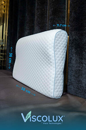 Medium Boy Ortopedik Yastık - Boyun Destekli Visco Yastık Pembe 56x36x11/7