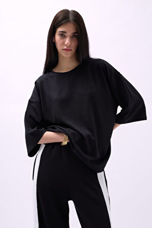 Bisiklet Yaka Oversize T-Shirt