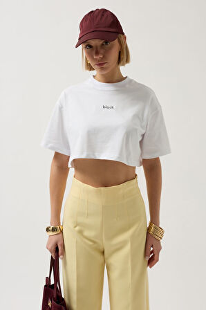 Baskılı Crop T-Shirt