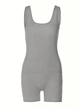 Kadın Kalın Askılı Bodycon Tulum