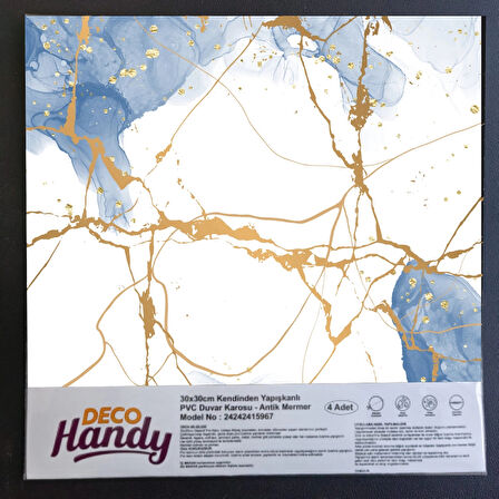 MDB DecoHandy Pvc Yapışkanlı Yer Karosu 30x30cm 4'Lü Paket - Blue Edition 0,36m2