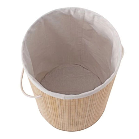 MDB DecoHandy Yuvarlak Bambu Kirli Sepeti