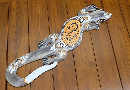 MDB Ahşap Duvara Asmalı Kertenkele Figürü