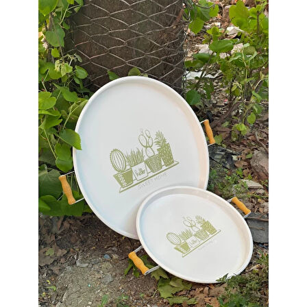 MDB İkili Yuvarlak Sunum Tepsisi Seti