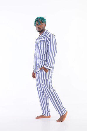 MDB Kocabey 4007 Uzun Kol Çizgili Gaffur Erkek Pijama Takım