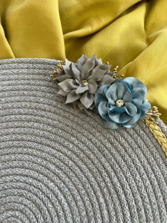 MDB DecoHandy 39cm Çiçekli Jüt Örme Supla Amerikan Servis