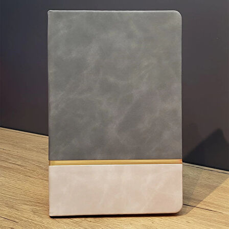 MDB Gri Gold Detaylı Deri Hatıra Defteri