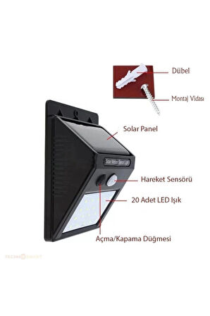 MDB Hareket Sensörlü Solar Dış Mekan Lambası