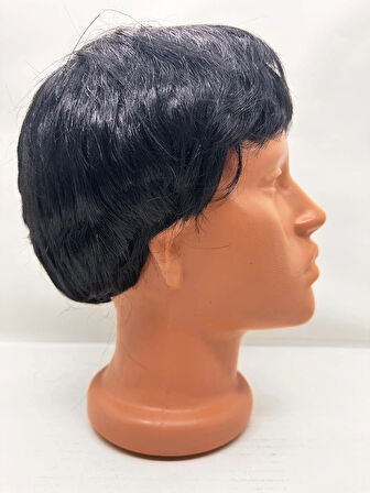 MDB Siyah Renk Kısa Kesim İçi Astarlı Erkek Peruğu