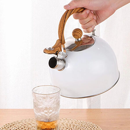 MDB Paslanmaz Çelik Demlik Beyaz Renk