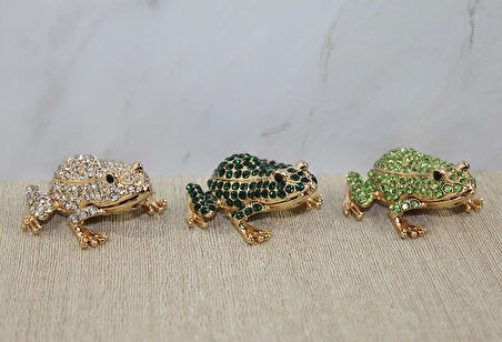 Swarovski Taşlı Minik Figür - Kurbağa Model 2