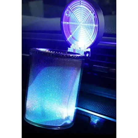 MDB Araç İçi Oto Kokusuz Küllük RGB Işıklı Kapaklı