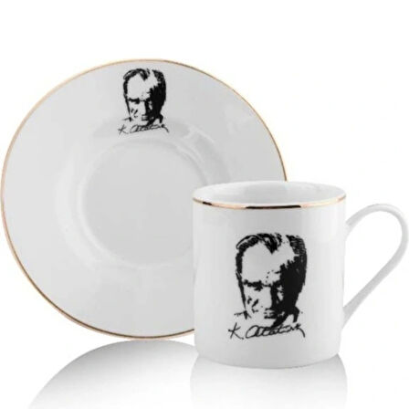 MDB Atatürk Tasarımlı Porselen 2'li Kahve Seti