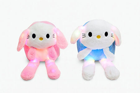 MDB Işıklı Peluş Oynar Kulaklı My Melody ve Cinnamoroll Sırt Çantası