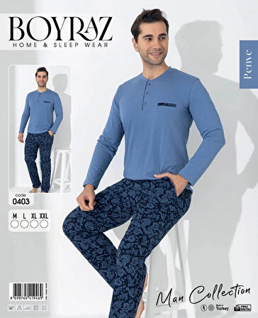 MDB Boyraz 0403 Erkek Uzun Kol Pijama Takımı