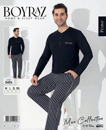 MDB Boyraz 0405 Erkek Uzun Kol Pijama Takımı