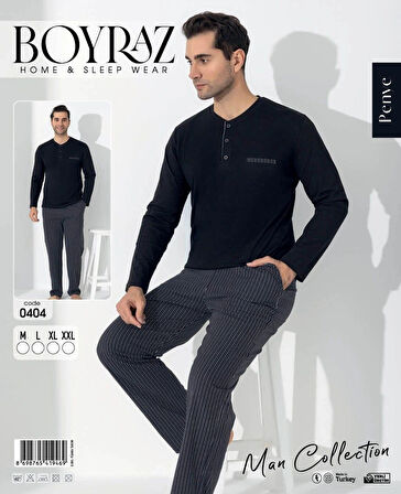 MDB Boyraz 0404 Erkek Uzun Kol Pijama Takımı